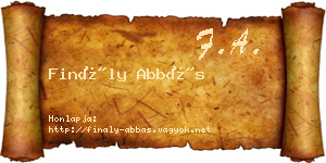 Finály Abbás névjegykártya